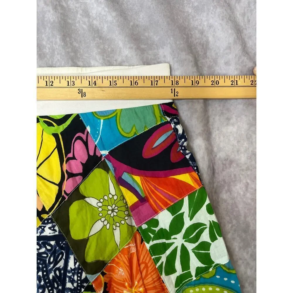 VTG Mimi Maternity Patchwork Colorful Whimsy Boho Midi Skirt sz L Phoebe Buffay - Picture 7 of 8